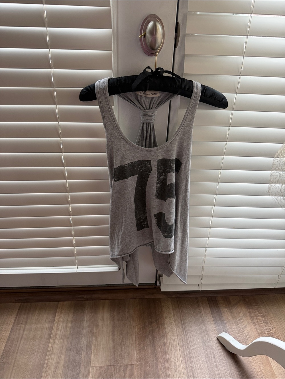 Vintage Havana Gray Graphic Tank with Knotted Back
